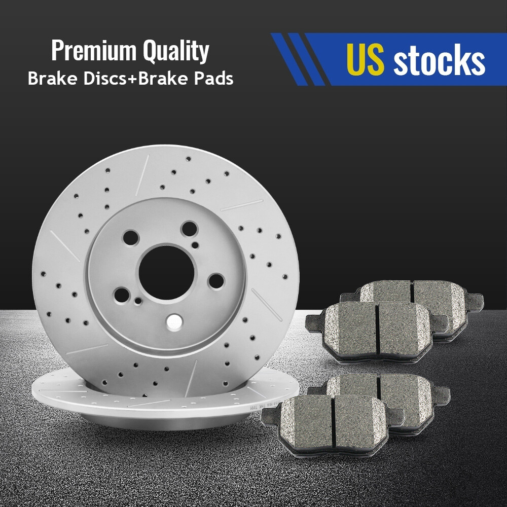 259mm Rear Drilled Disc Rotors Brake Pads for Toyota Matrix Corolla Pontiac Vibe