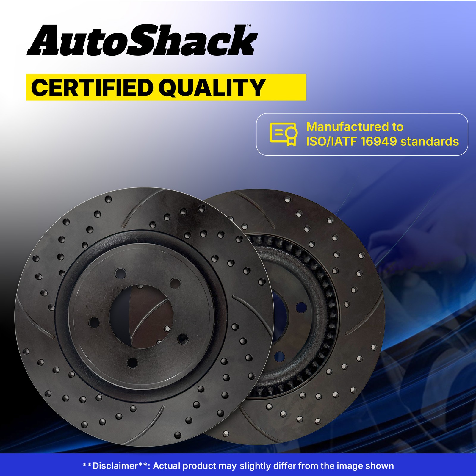 Front Drilled Slotted Brake Rotors Pair for Honda, CR-V 2007-2016