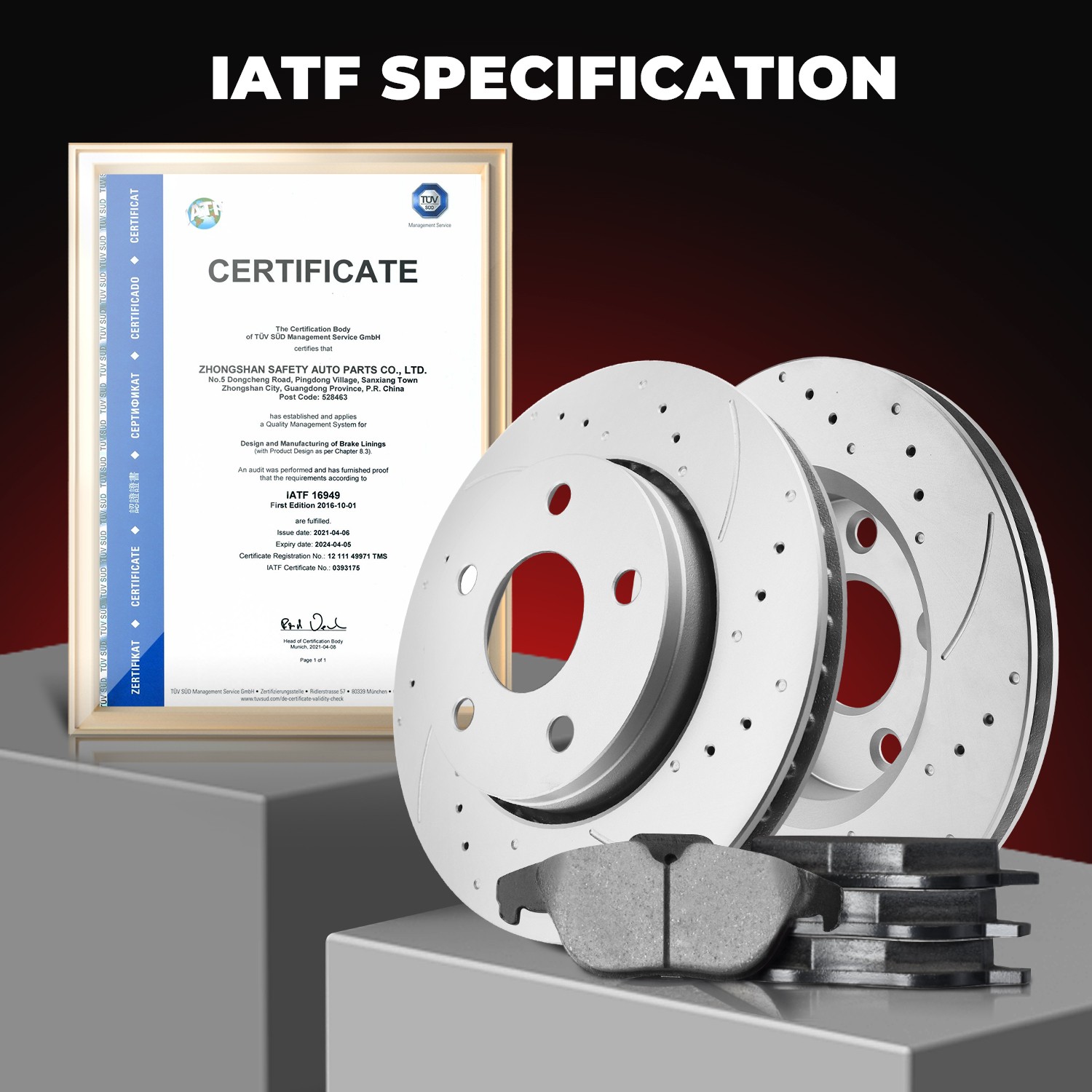 Front & Rear Drilled Rotors Brake Pads for 2006 – 2011 Bucik Lucerne 3.8L 3.9L