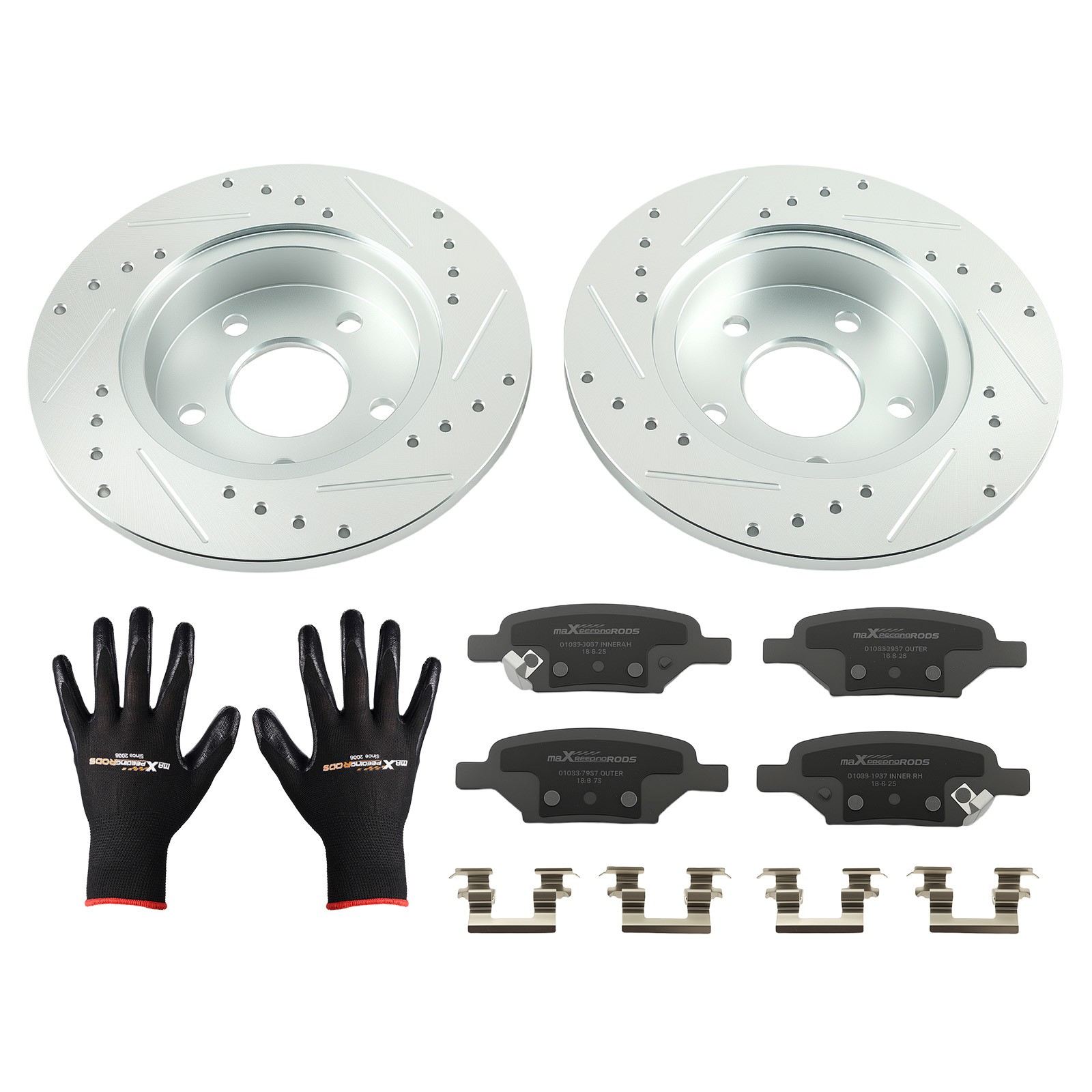 Rear Drilled Brake Rotors+Pad Set for Chevrolet Cobalt/HHR/Malibu S-55094 P-1033