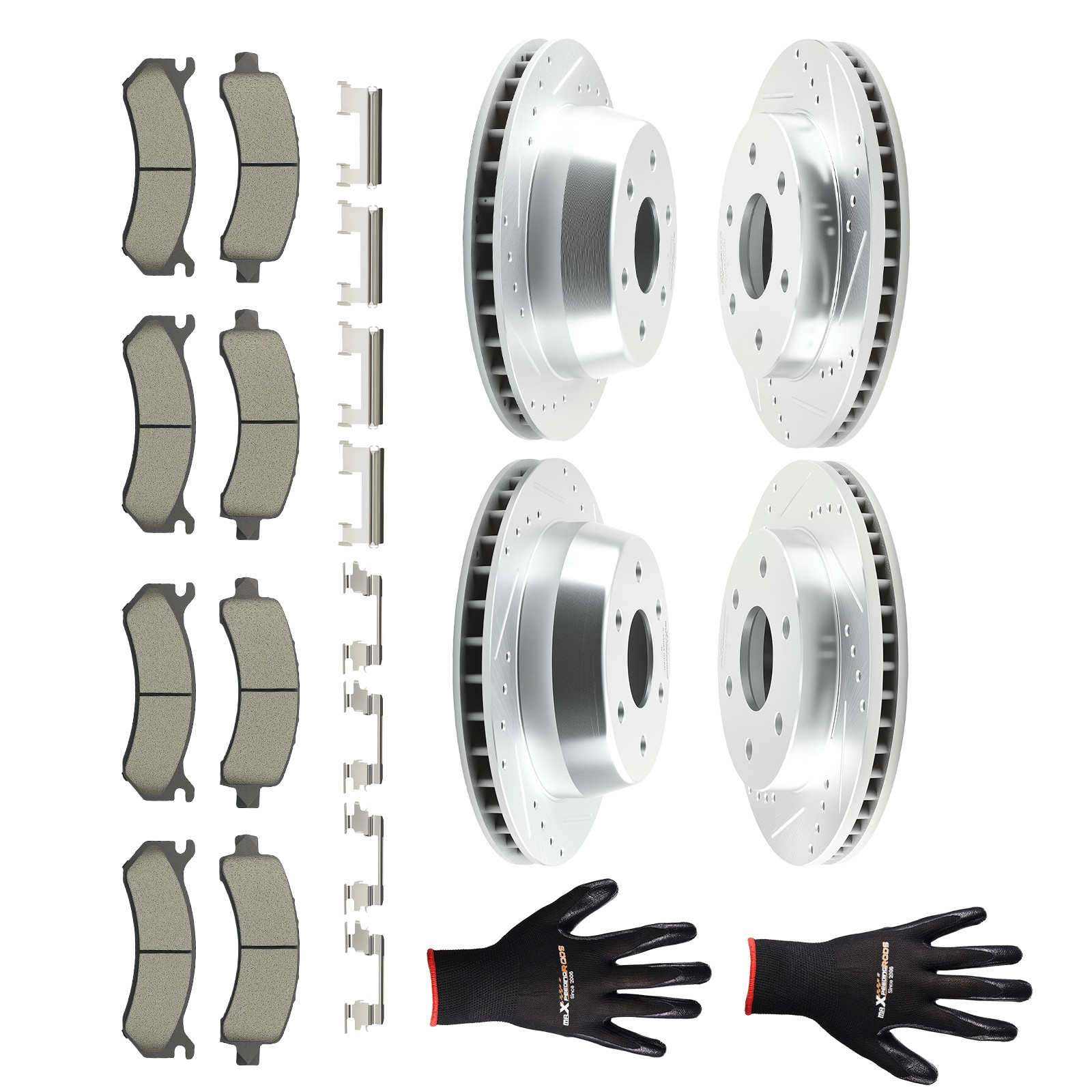 Front Rear Brake Rotors+Pads Kit for Chevrolet Avalanche/Express/Suburban 1500