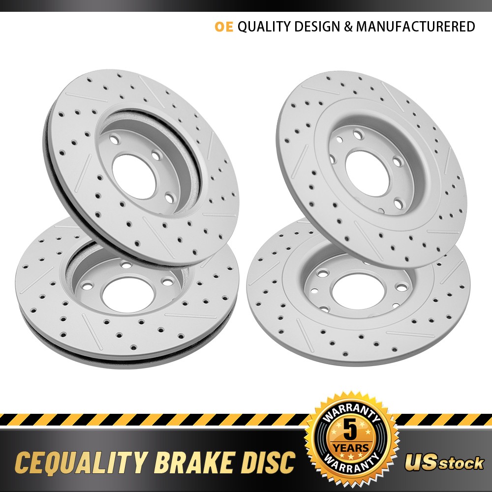 FWD 280mm Front 281mm Rear Drilled Brake Rotors for 2016 2017 2018 Mazda CX-3