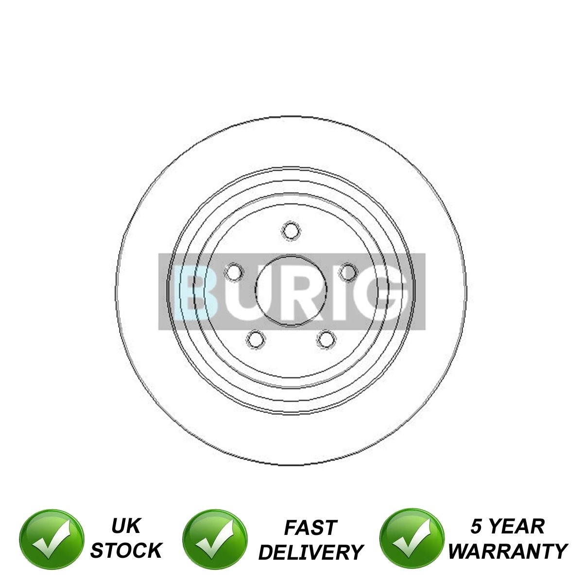 Brake Disc Rear SJR Fits Ford Kuga 2012-2019 Mondeo 2014- + Other Models