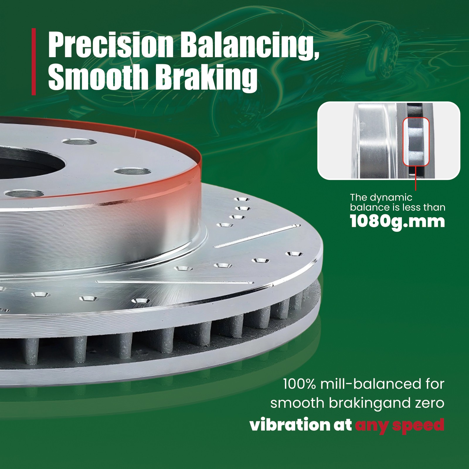 Front Slotted Brake Rotors & Pads Kit | Performance & Enhanced Cooling