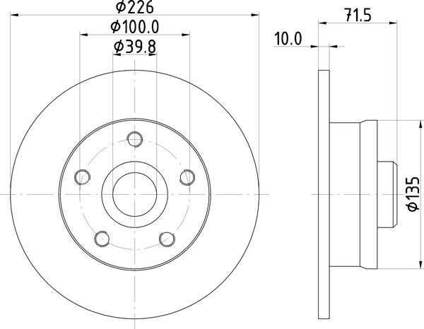 DON PCD15021 226mm Brake Disc Set Fits Seat Toledo VW Golf Passat