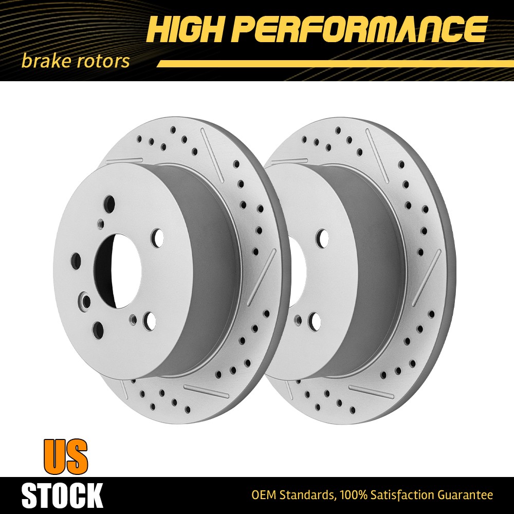 (269mm Rear Drilled Disc Brake Rotors For Toyota Avalon Camry Solara Lexus ES330