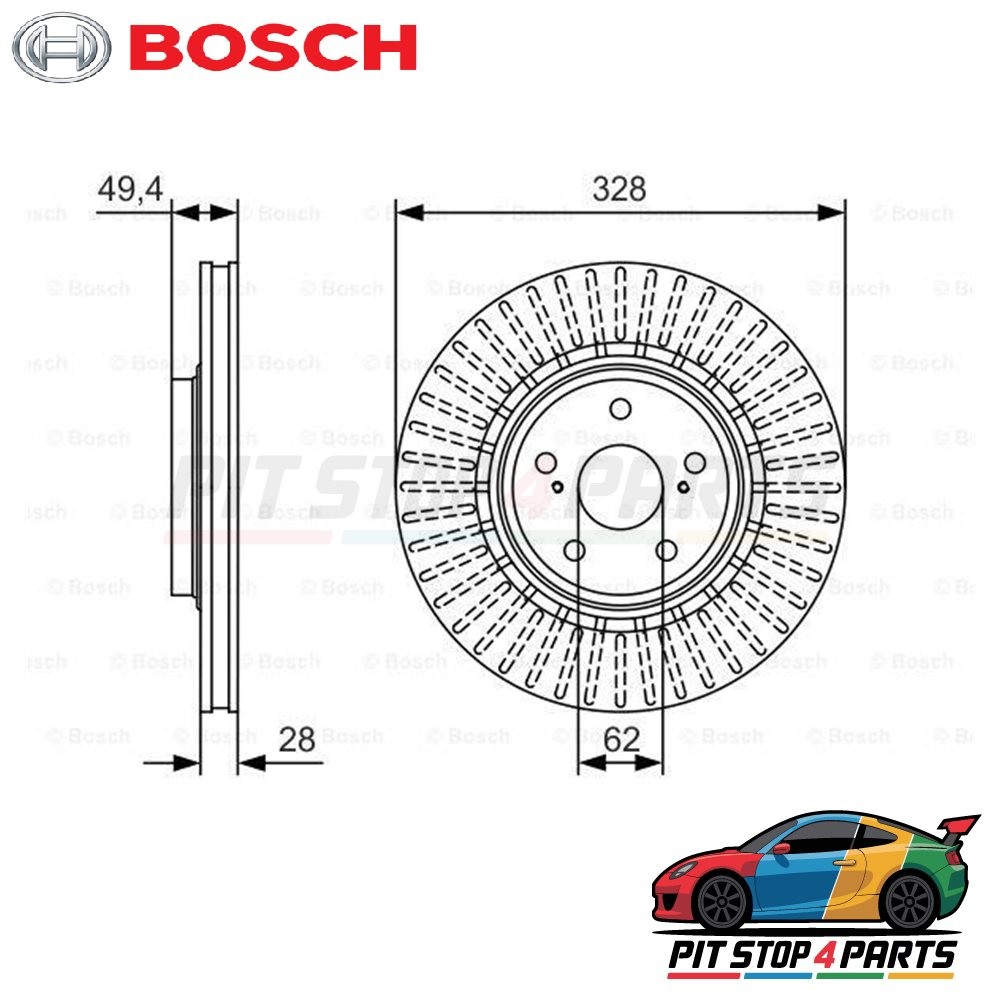 Bosch 0986479T00 Brake Disc Single 49 mm 435124811 435124813 DDF2518C