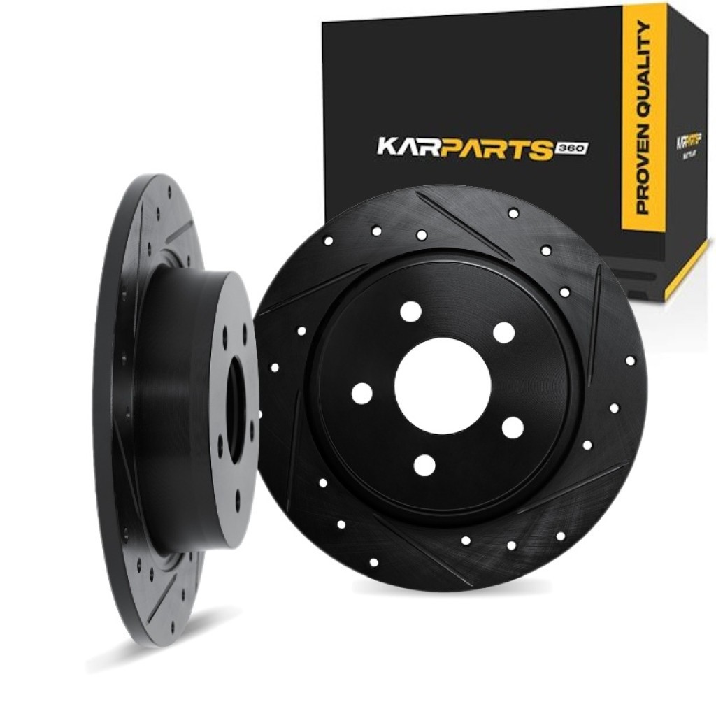 For Mitsubishi Galant 1999 00 01 02 2003 Rotor Set | Black | Drilled And Slotted