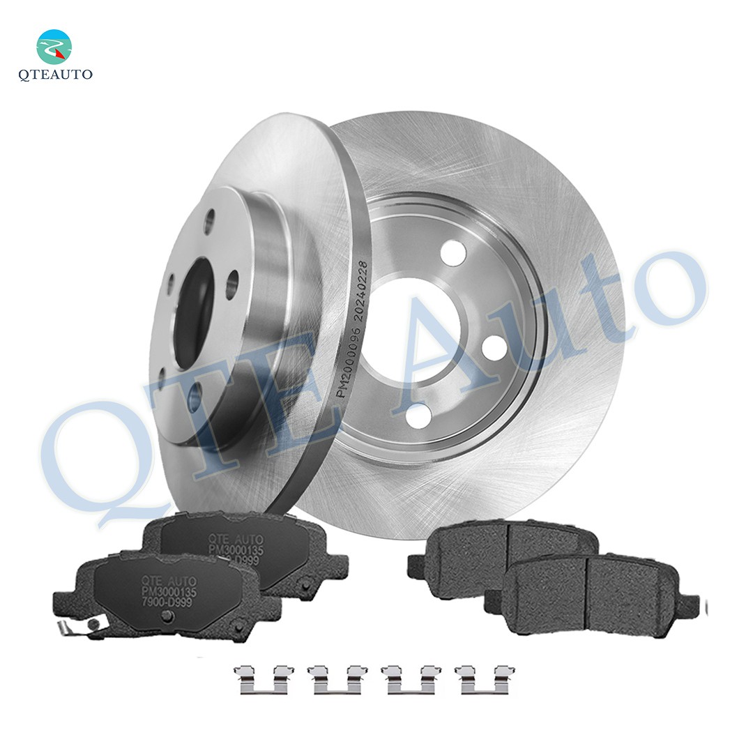 6P Rear Brake Disc Rotors 270mm-Ceramic Brake Pad Kit For 2005-2009 Buick Allure
