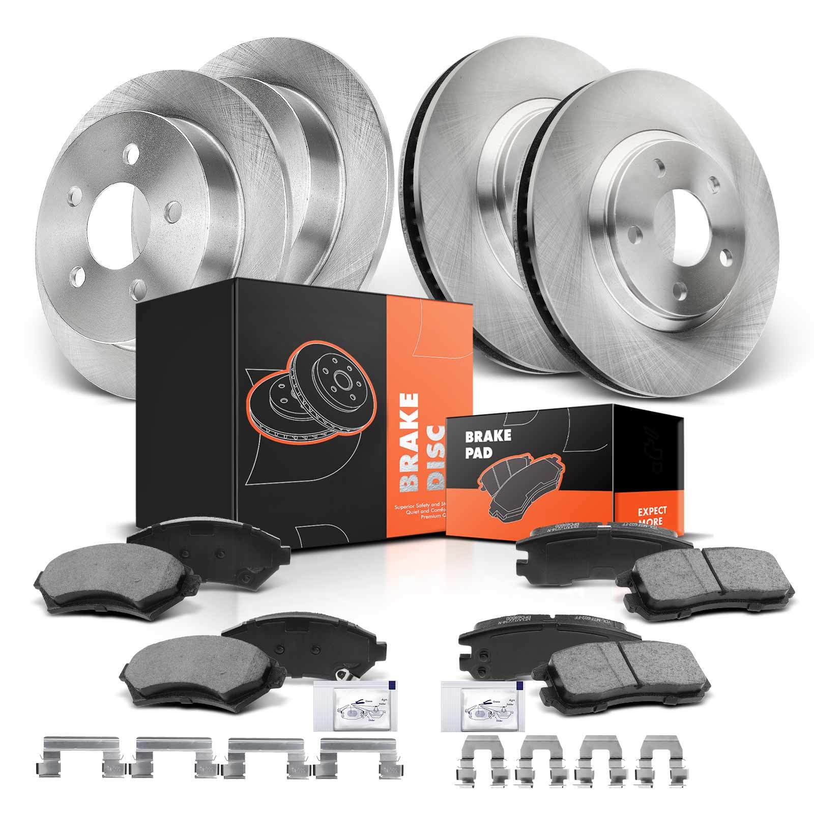 Front & Rear Disc Brake Rotor and Ceramic Brake Pad for Chevy Impala Monte Carlo