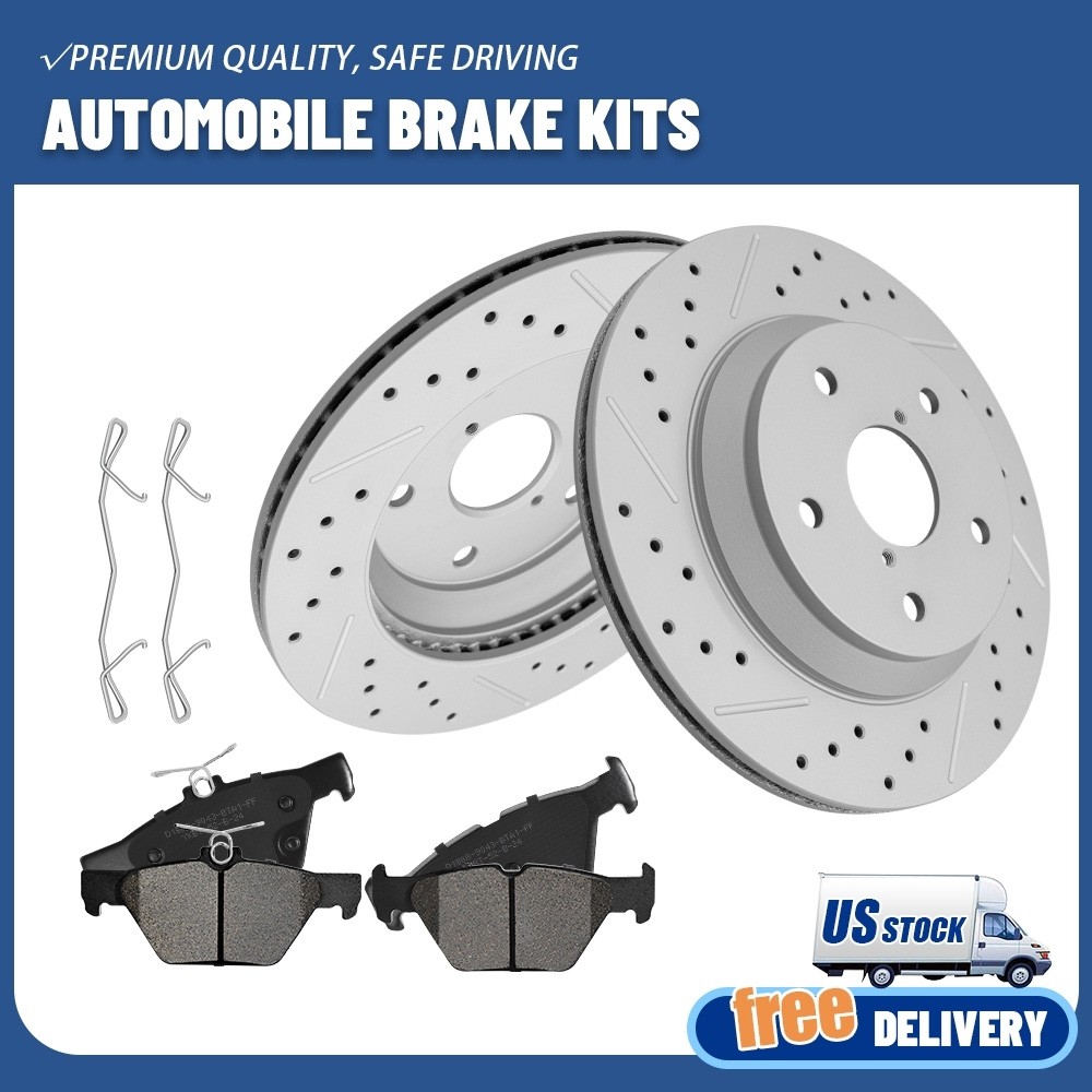 285mm Rear Drilled Brake Rotors & Ceramic Pads Kit For 2019-2024 Subaru Forester