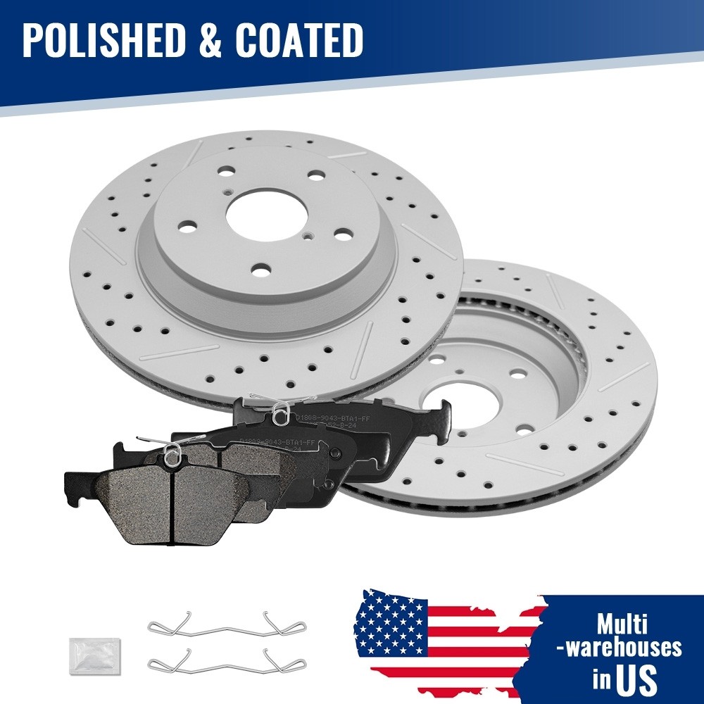 11.22 inch Rear Brake Disc Rotors Brake Pads For 19-24 Subaru Forester Crosstrek