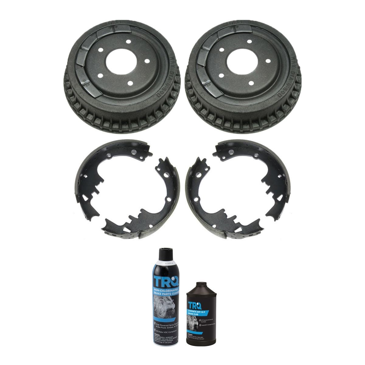 TRQ 9.5″ Drum Brake & Shoe Kit Pair Kit w/Chemicals