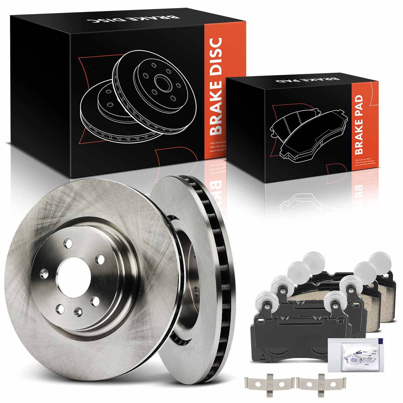 Front Disc Brake Rotors & Ceramic Brake Pad for Tesla S 2012 2013 2014 2015 2016