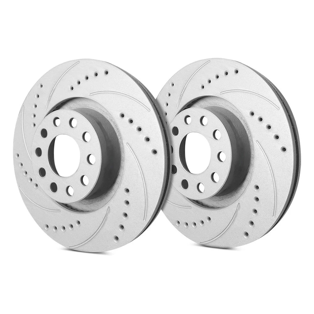 For Lincoln Continental 91-92 Drilled & Slotted 1-Piece Front Brake Rotors