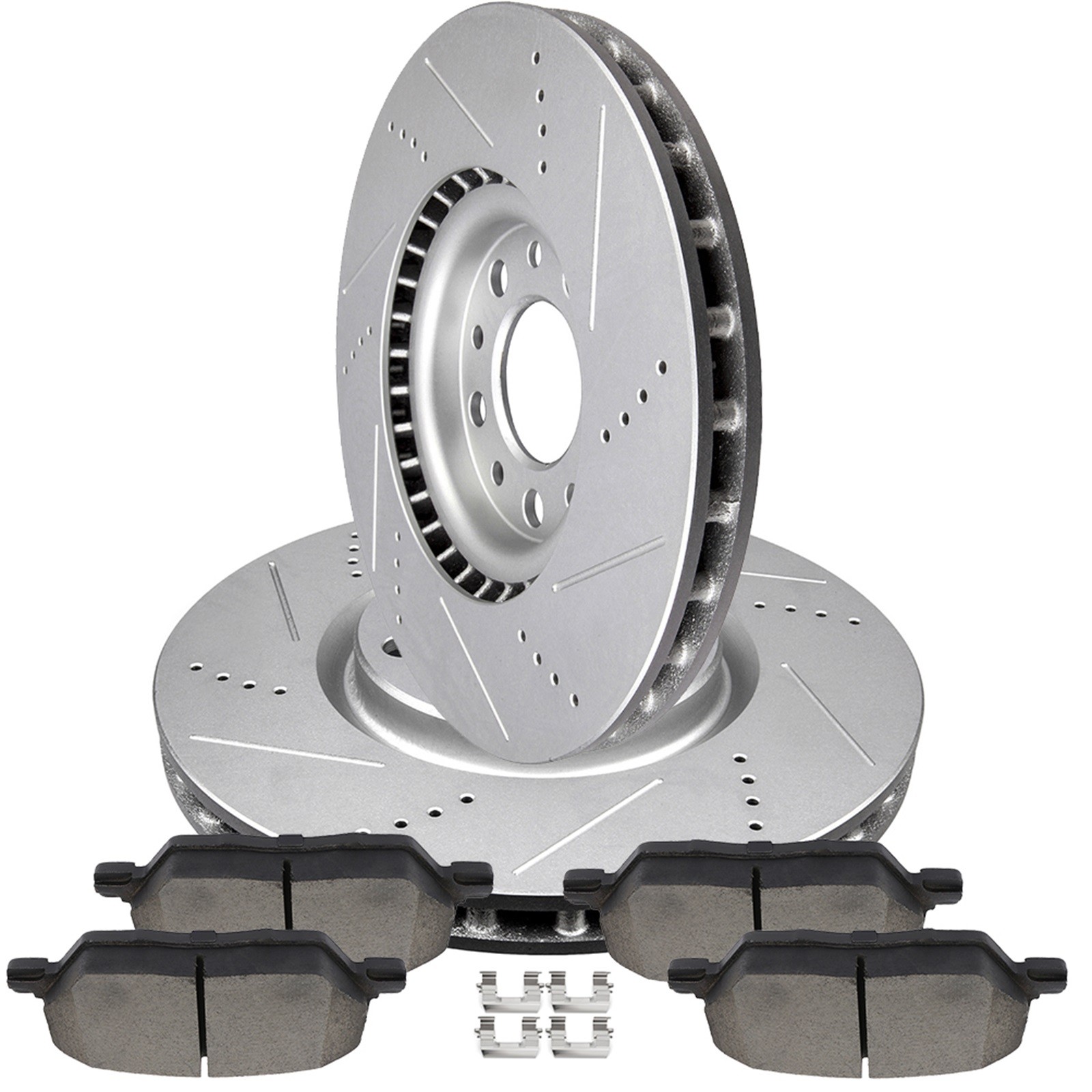 Front Discs Brake Rotors and Ceramic Pads For Fiat 500X Jeep Renegade Drilled