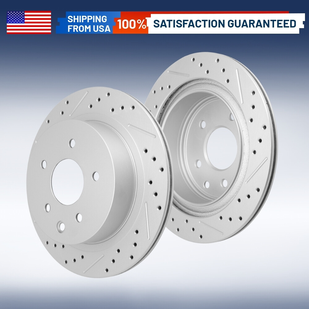 2X Rear Drilled Disc Rotors Set for Nissan Rogue Juke Leaf Rogue Infiniti G35