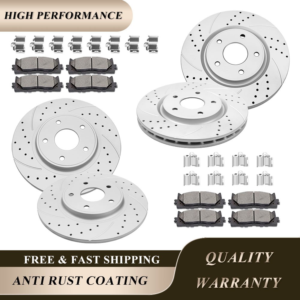 Front Rear Rotors Brake Pads for Dual Piston Town Country Grand Caravan Brakes