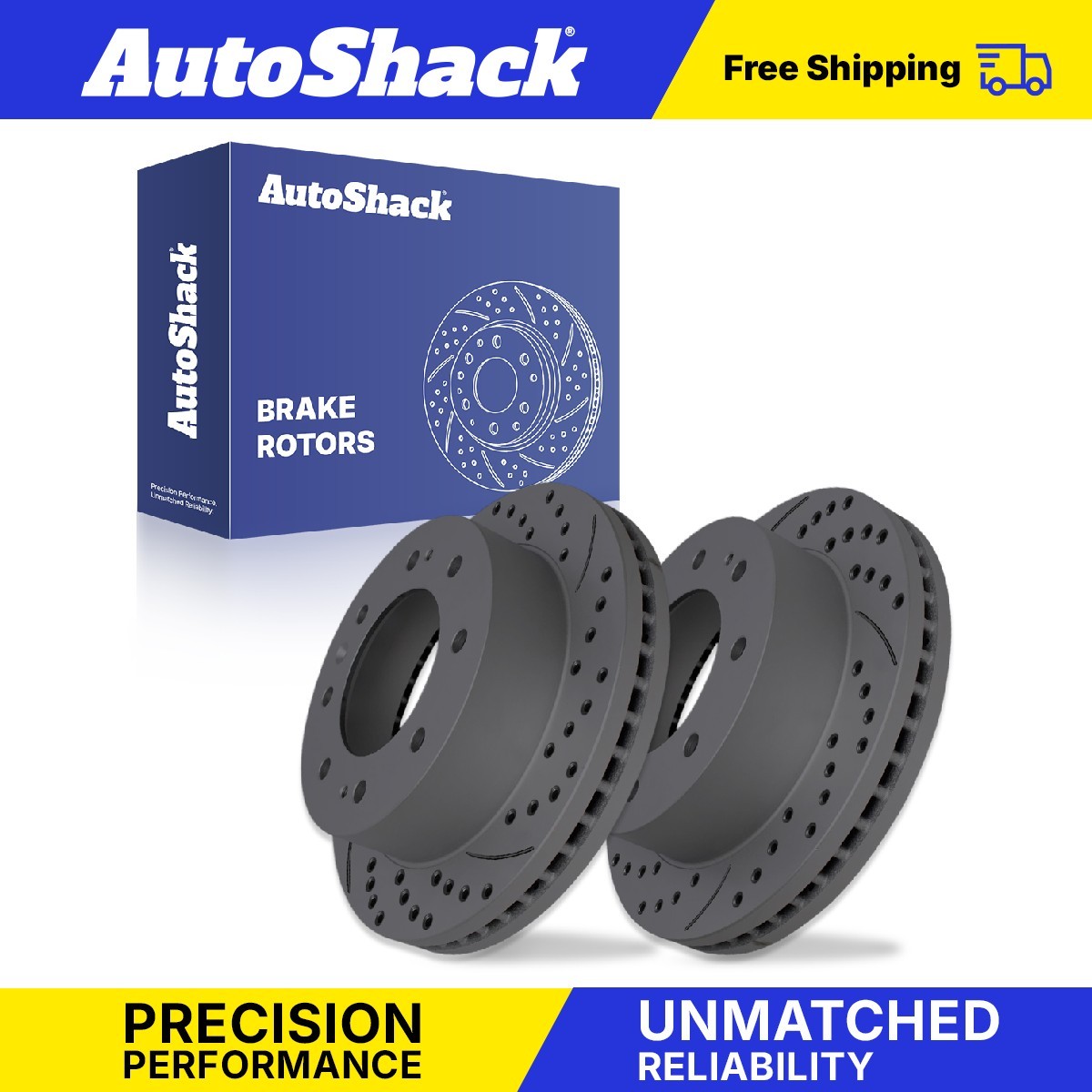 Front Drilled Slotted Brake Rotors Pair for Chevy Silverado 2500 HD 6.6L