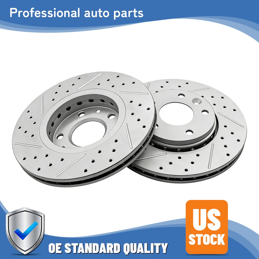 280mm Front Drilled Disc Brake Rotors Set For Nissan Kicks 2021 2022-2024 Sentra