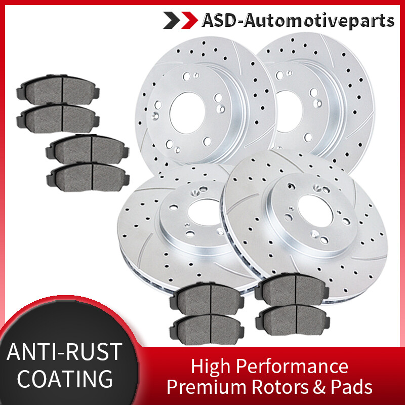 282mm Front Rear Brake Rotors and Pads Brakes Kit for 2008-2017 Honda Accord LX