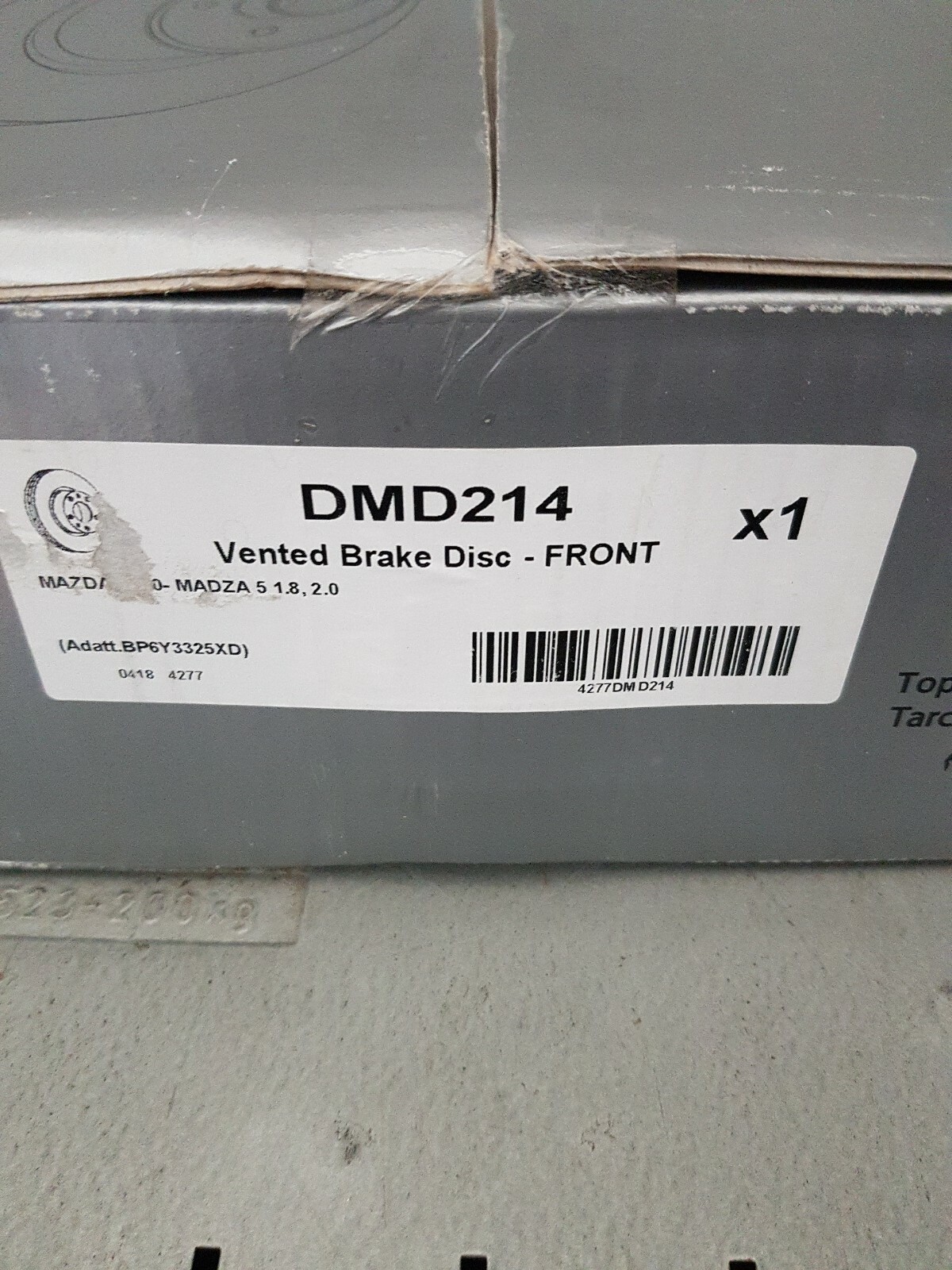 Drivemaster DMD214 Front Brake Disc (1) single Mazda 3 2.0- Mazda 1.8 2.0