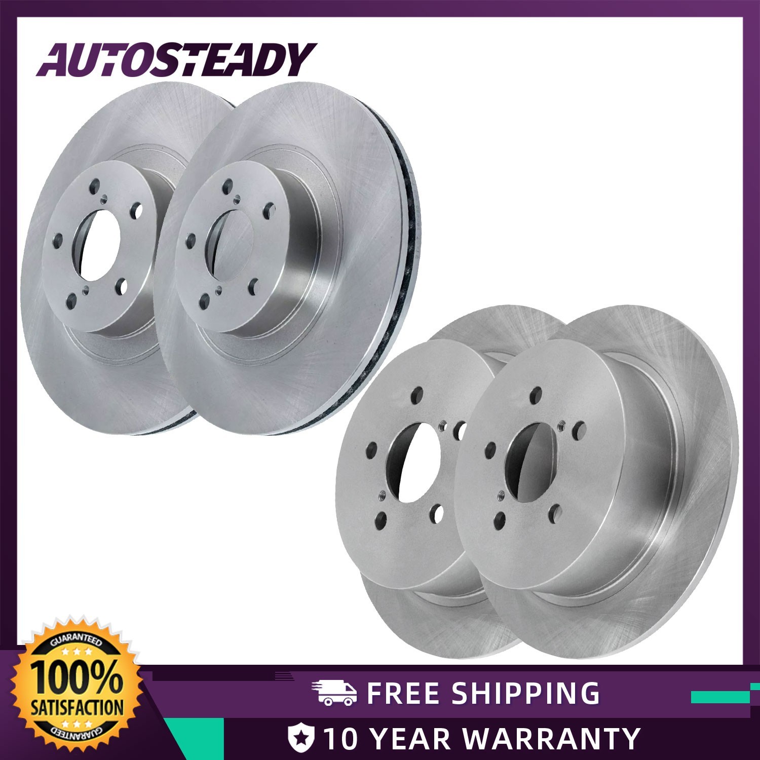 11.54″ Front and 10.79″ Rear Disc Brake Rotors Kit for Subaru Legacy 2006 – 2009