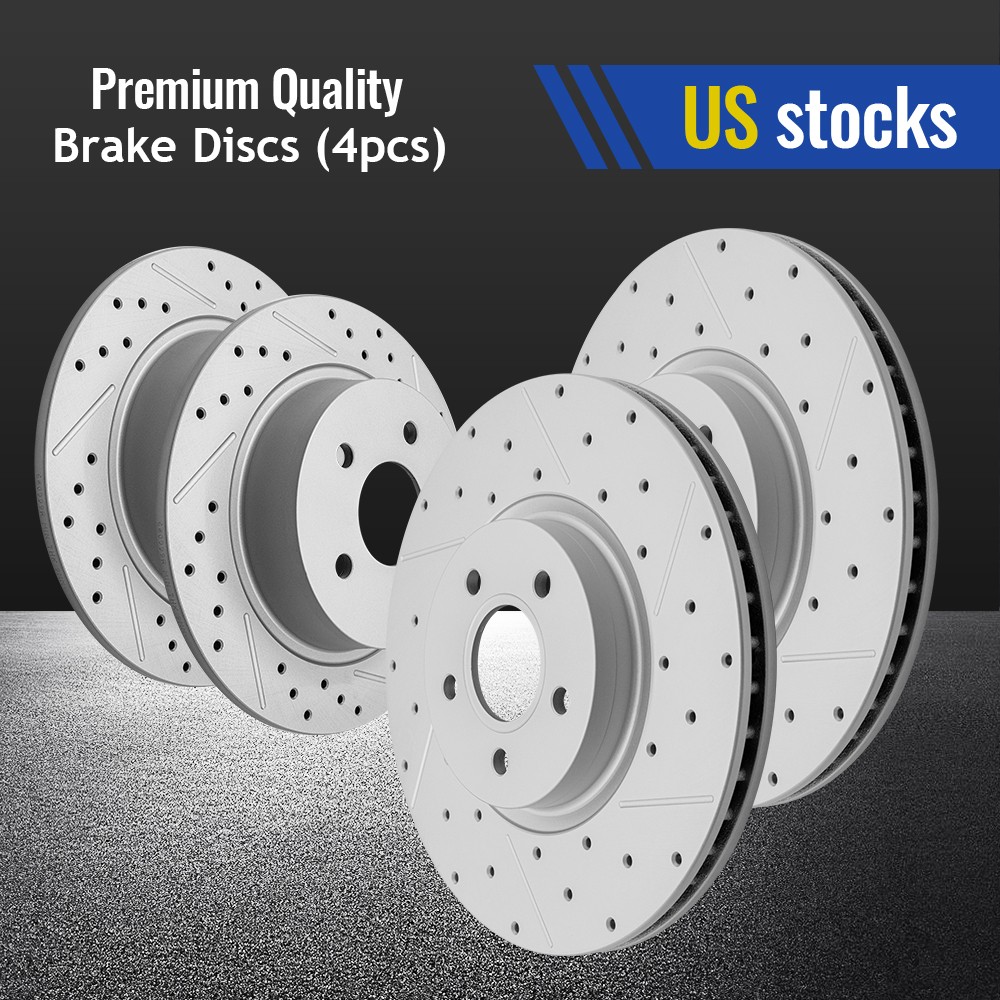 320mm Front and 280mm Rear Drilled Brake Rotors for Ford Escape Transit Connect
