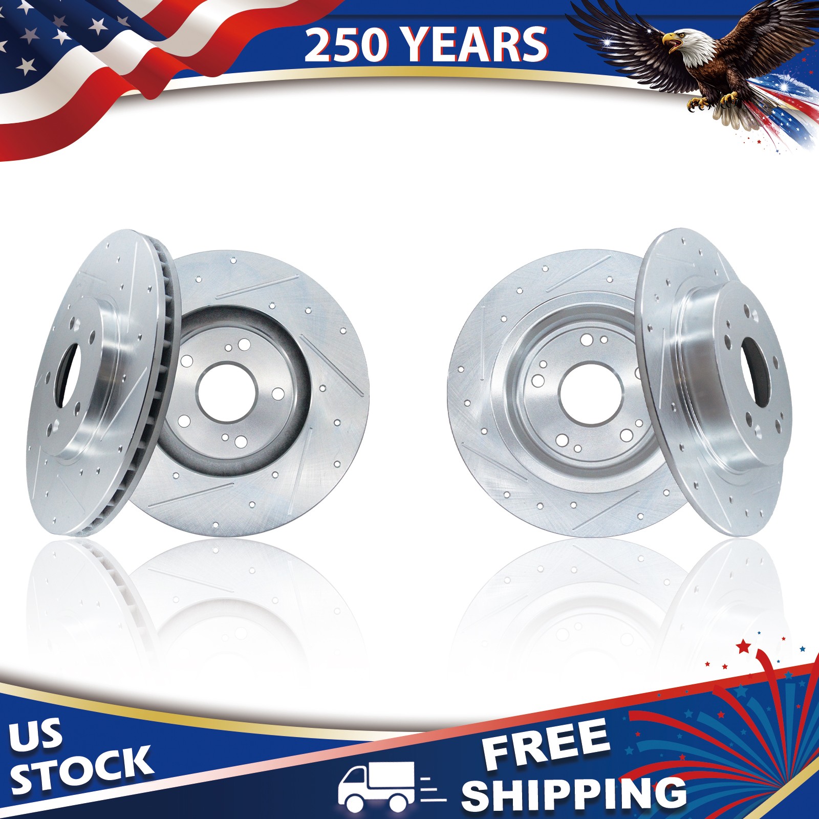 Front Rear Drilled and Slotted Disc Brake Rotors Kit for Honda Accord Acura TSX