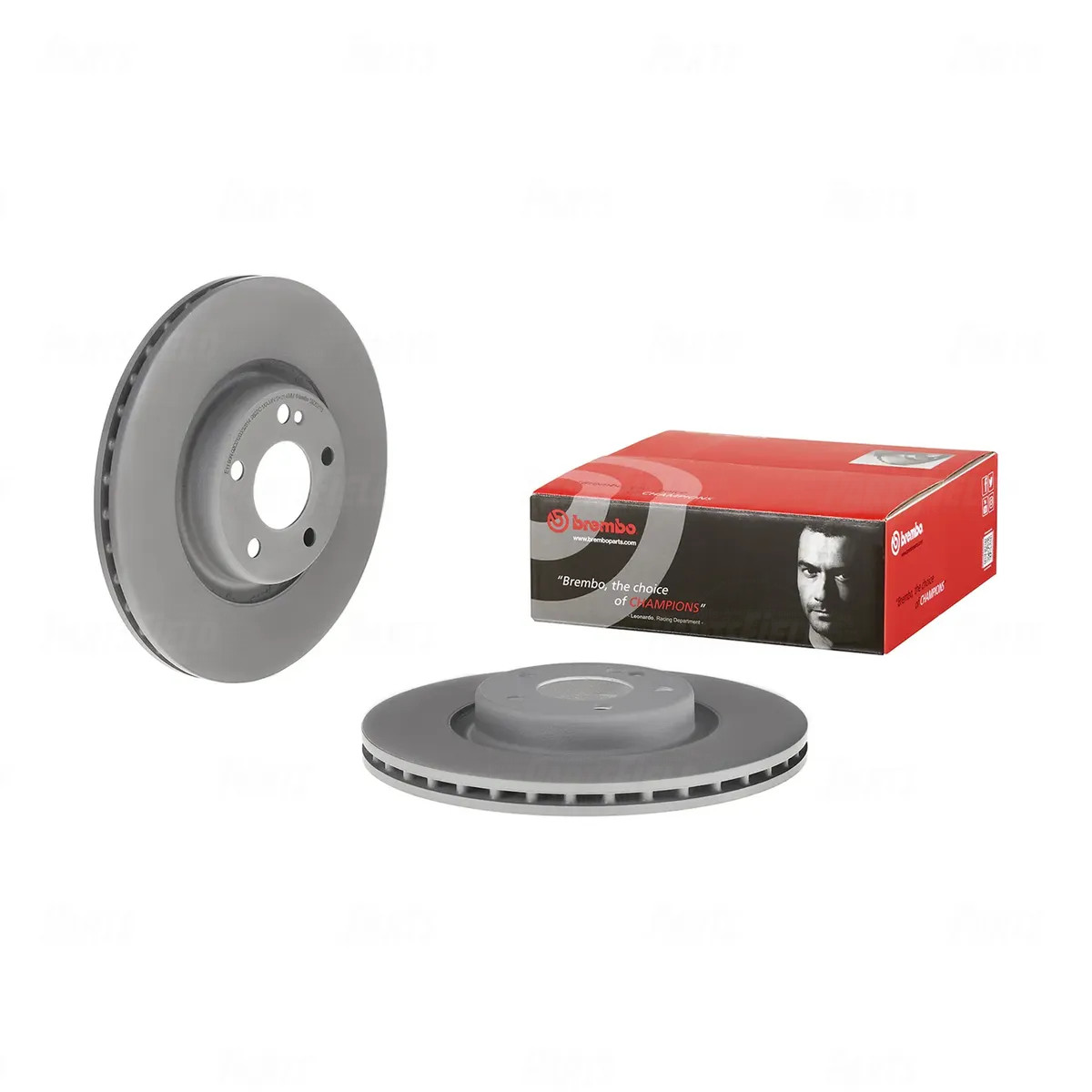 Brembo UV Coated Disc Rotors+NAO Pads Set for Mercedes Benz C-Class S204 09-14