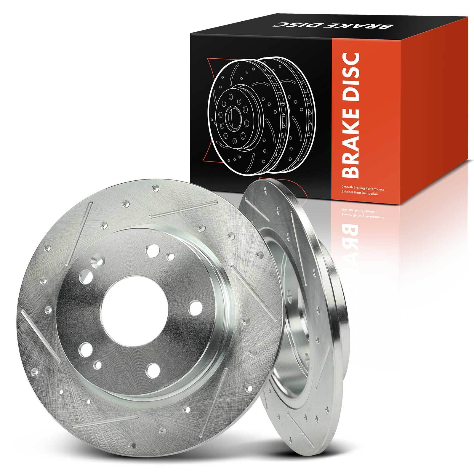 2Pcs 260mm Rear Solid Drilled Brake Rotors for Honda Insight 2019-2022 Civic