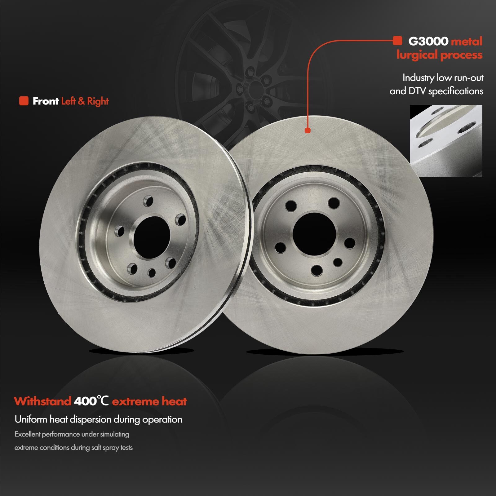 Front 336mm Disc Brake Rotors & Ceramic Brake Pad for Volvo XC70 S60 S80 V60 V70