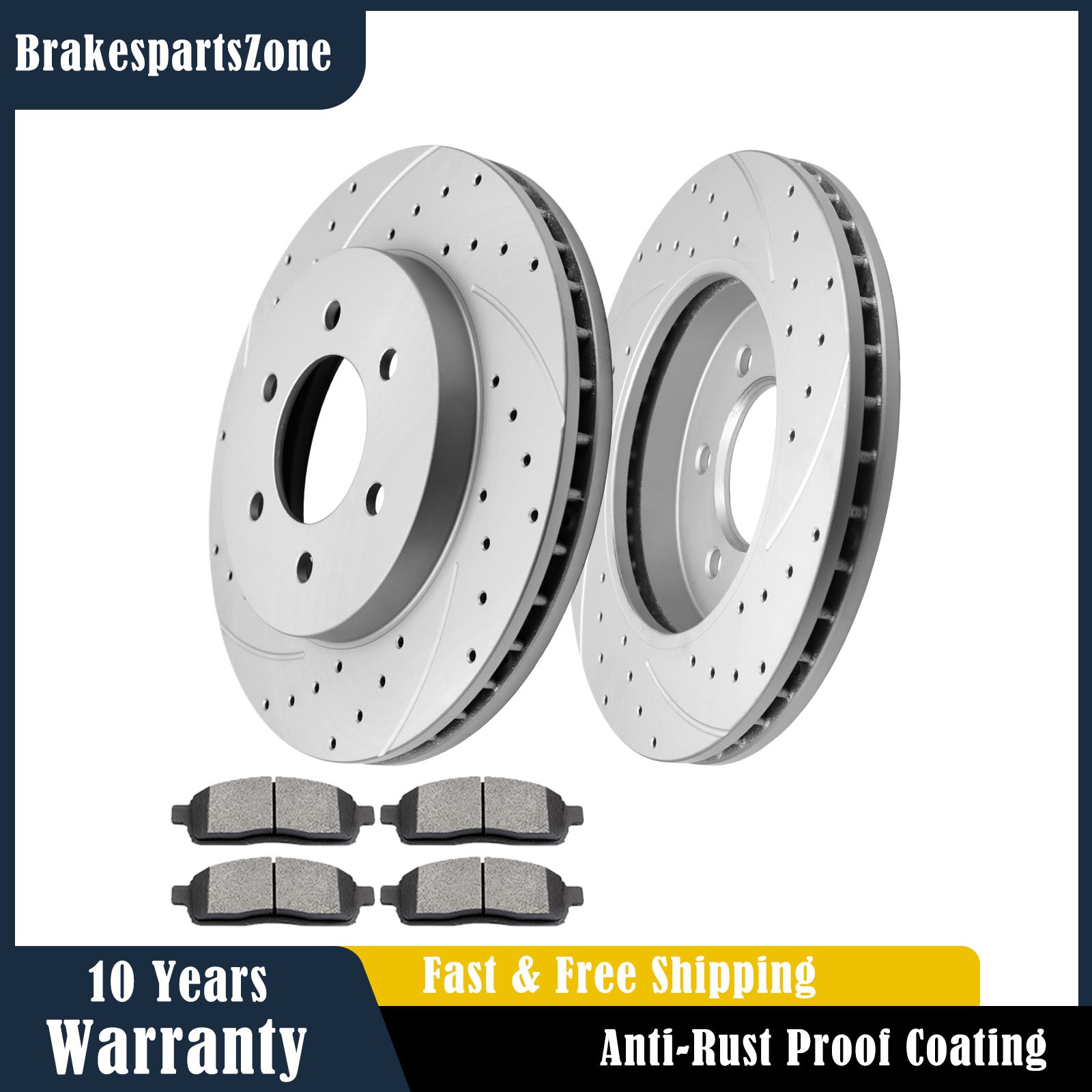 330mm Front Brake Rotors Pads for Ford F150 2004-2008 Lincoln Mark LT 2006-2008