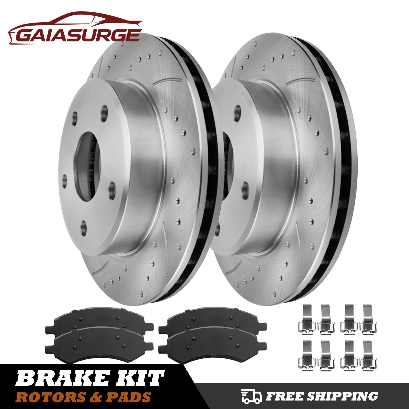 For Dodge RAM Dakota Mitsubishi Raider Front Disc Brake Rotors Brake Pads Kit