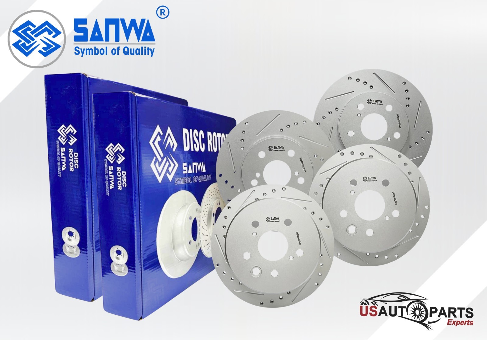 SET OF FRONT & REAR BRAKE ROTOR GEOMET COATED D&S KIT FOR LEXUS IS250 2006-2015