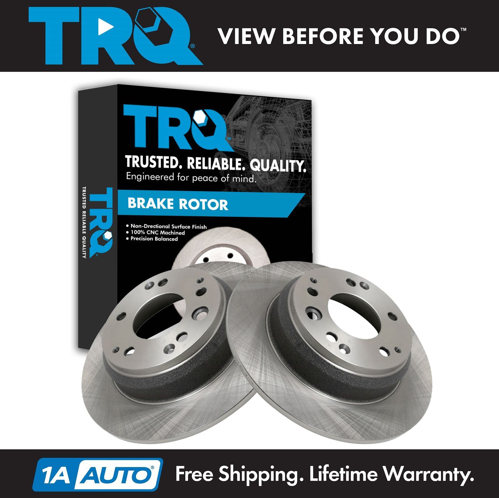 TRQ Rear Disc Brake Rotor Pair Set for Honda Odyssey RL Legend