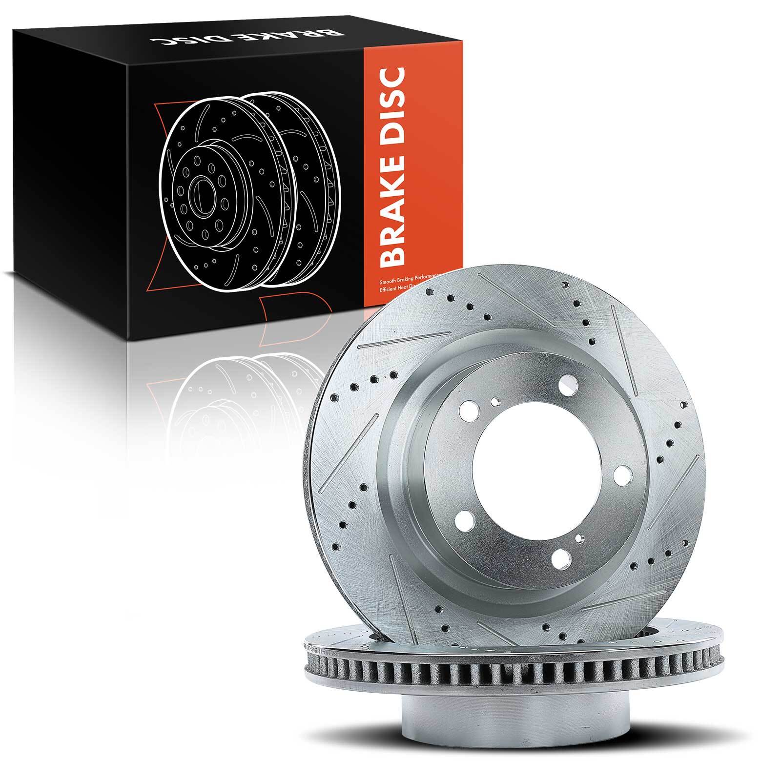 2x 354mm Front Drilled Brake Rotors for Toyota Land Cruiser Tundra Sequoia Lexus