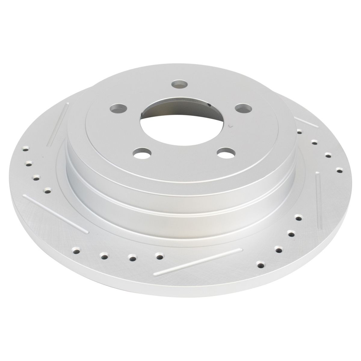 TRQ Rear Performance Cross Drilled Slotted G-Coated Rotor Kit Pair for Ford SUV