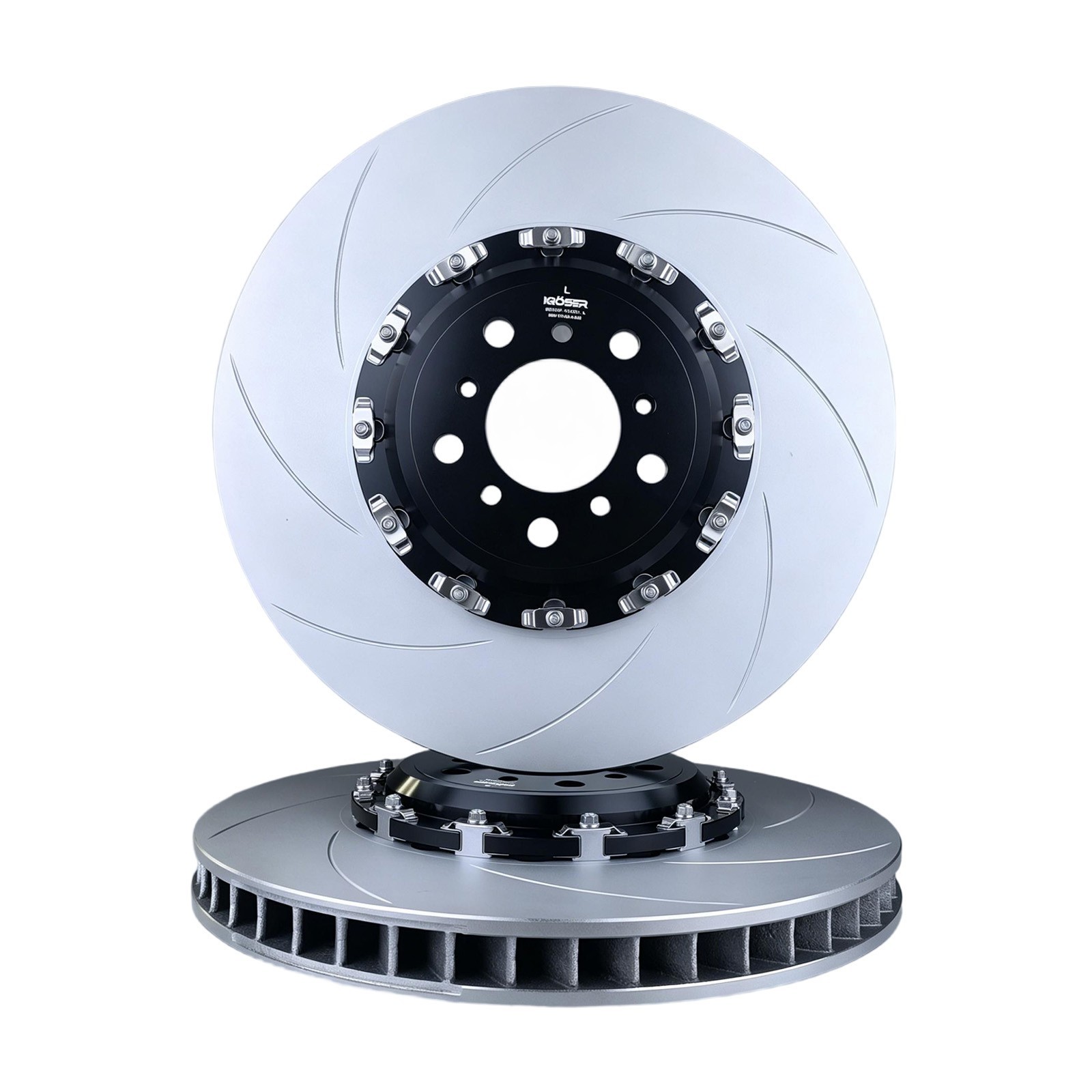 Two-Piece Front Floating Slotted Brake Rotor For BMW F10 F12 F13 M5 M6 Gran Coup