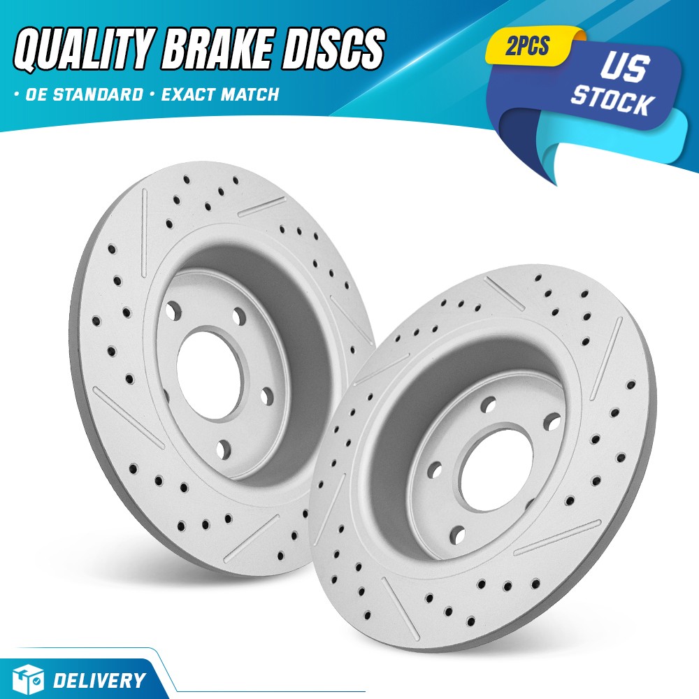 11.02″ (280 mm) Rear Drilled Brake Rotors Pair for Ford Escape 2013-2016 C-Max