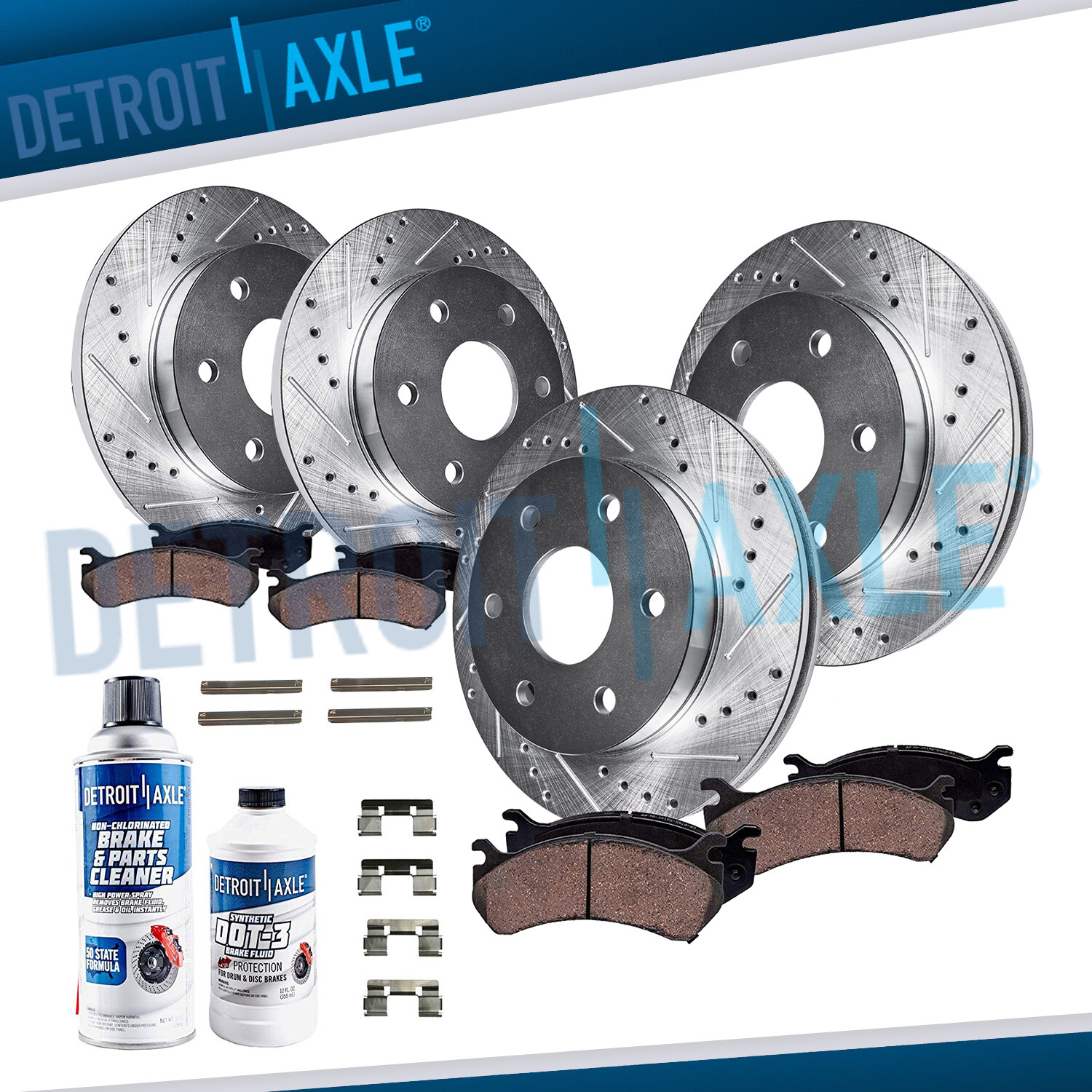 Front Rear Drilled Brake Rotors Brake Pads for Nissan Armada Titan Infiniti QX56