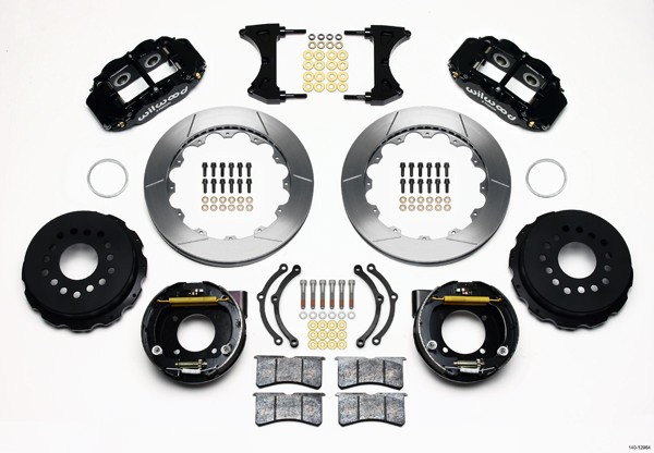 Wilwood for Narrow Superlite 4R Rear P-Brk Kit 12.88in Chevy 12 Bolt w/ C-Clips
