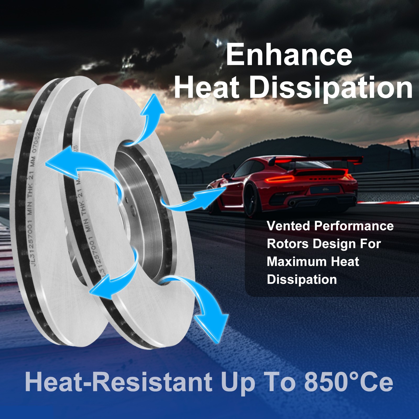 12.60 inch FRONT Disc Brake Rotors and Brake Pad for Nissan Murano Altima Maxima